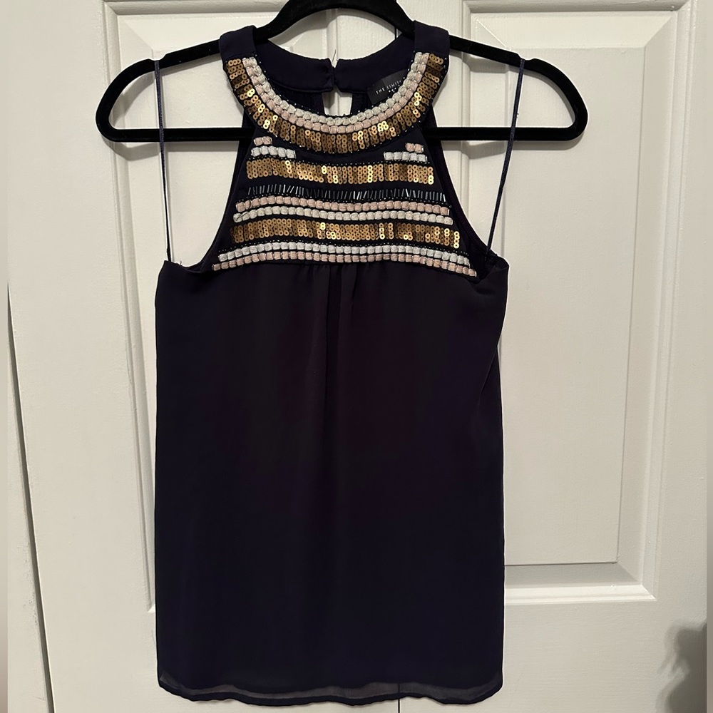 The Limited - Embellished Sleeveless Halter Blouse - XS